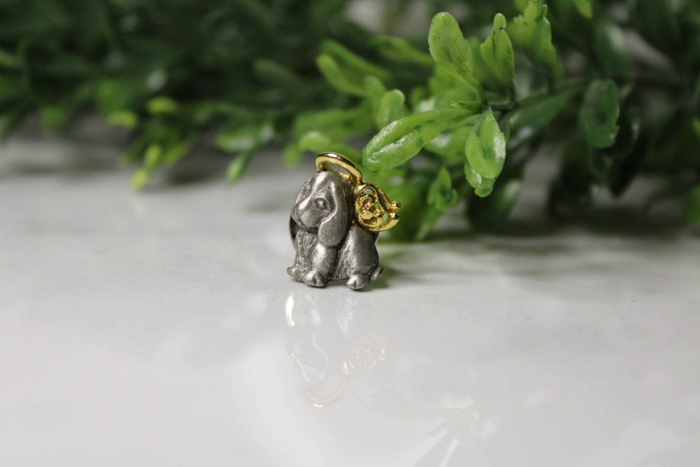 Vintage Pewter Mini Dog Angel Pin