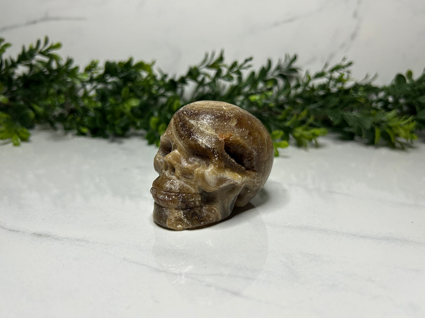 Chocolate Calcite Skull