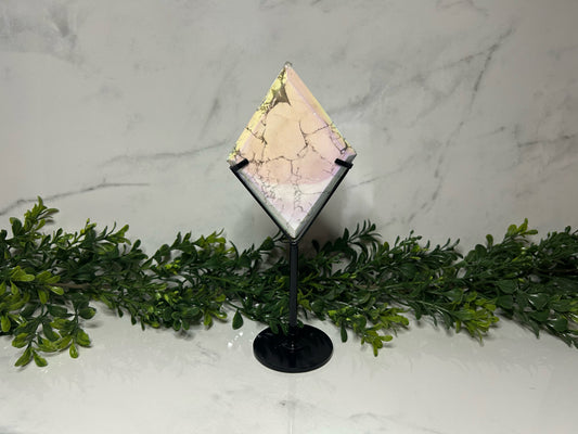 Aura Howlite Diamond on Stand