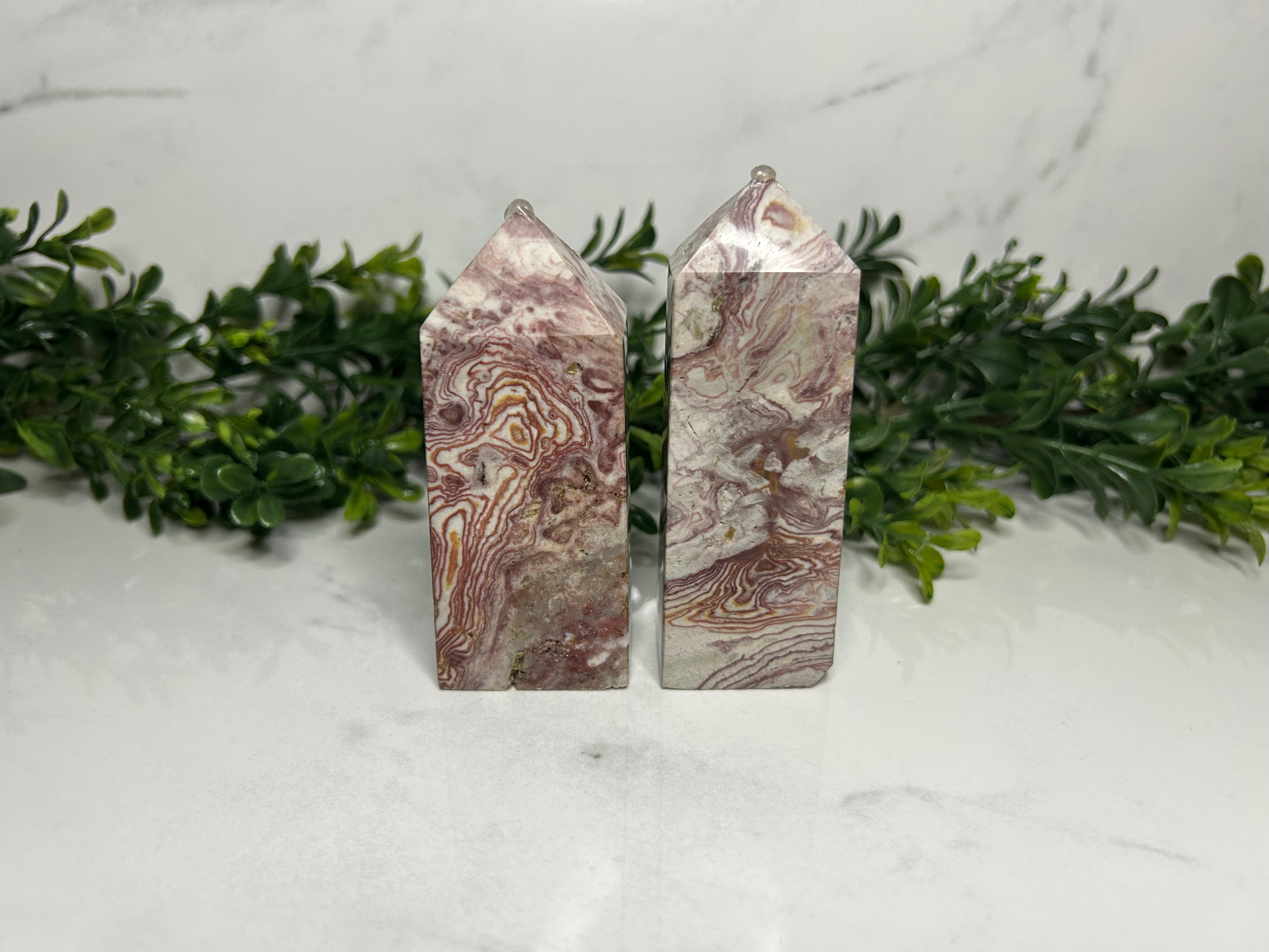Red Stripe Jasper Towers – Jade & Geodes
