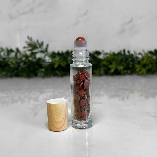 Rollerball Perfume Bottle w/Jasper Chips