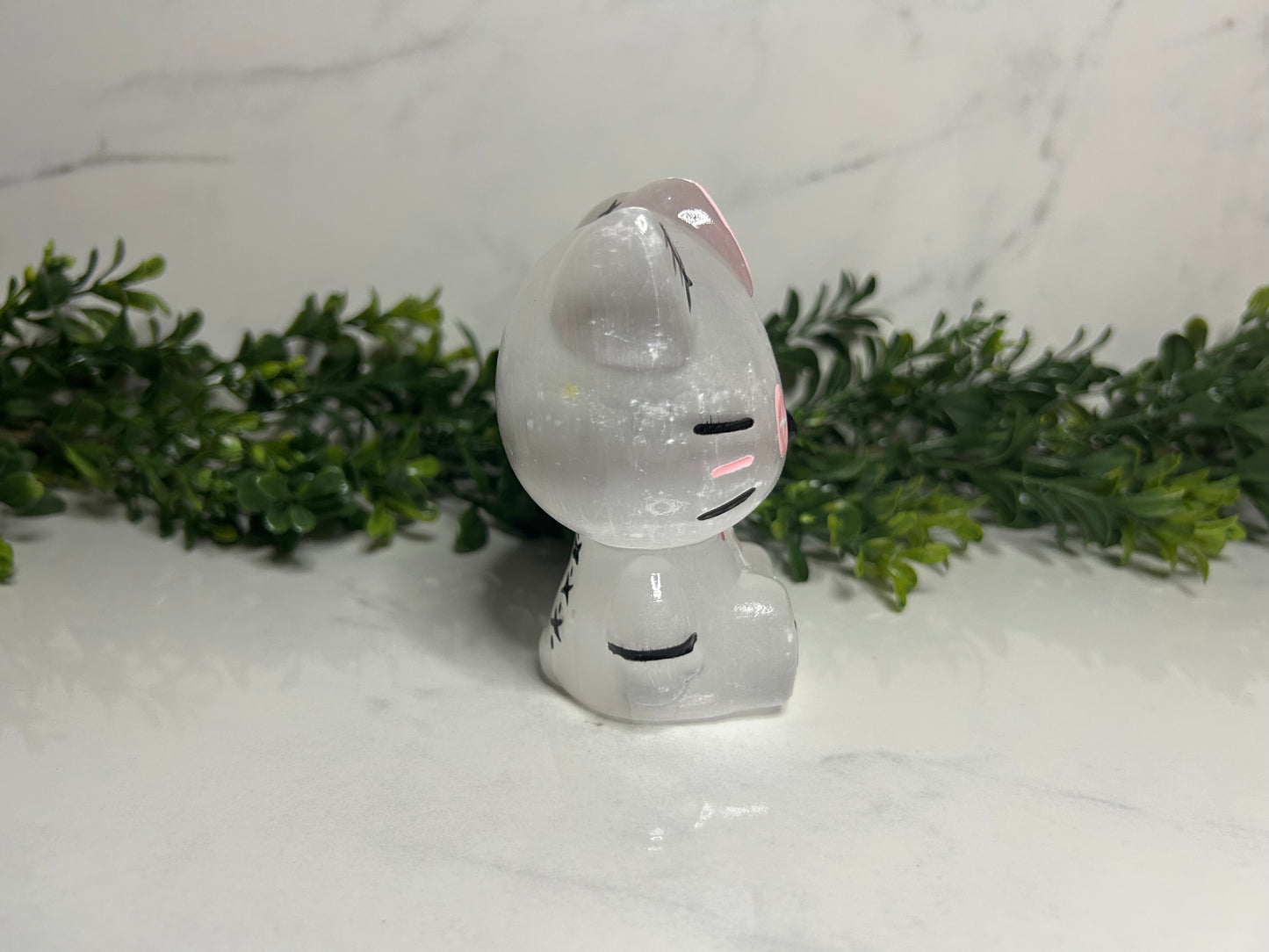 Large Painted Selenite Hello Kitty