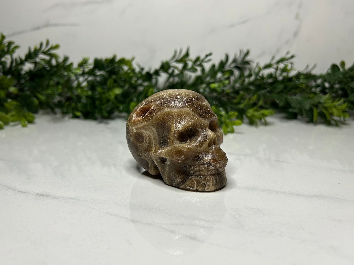 Chocolate Calcite Skull