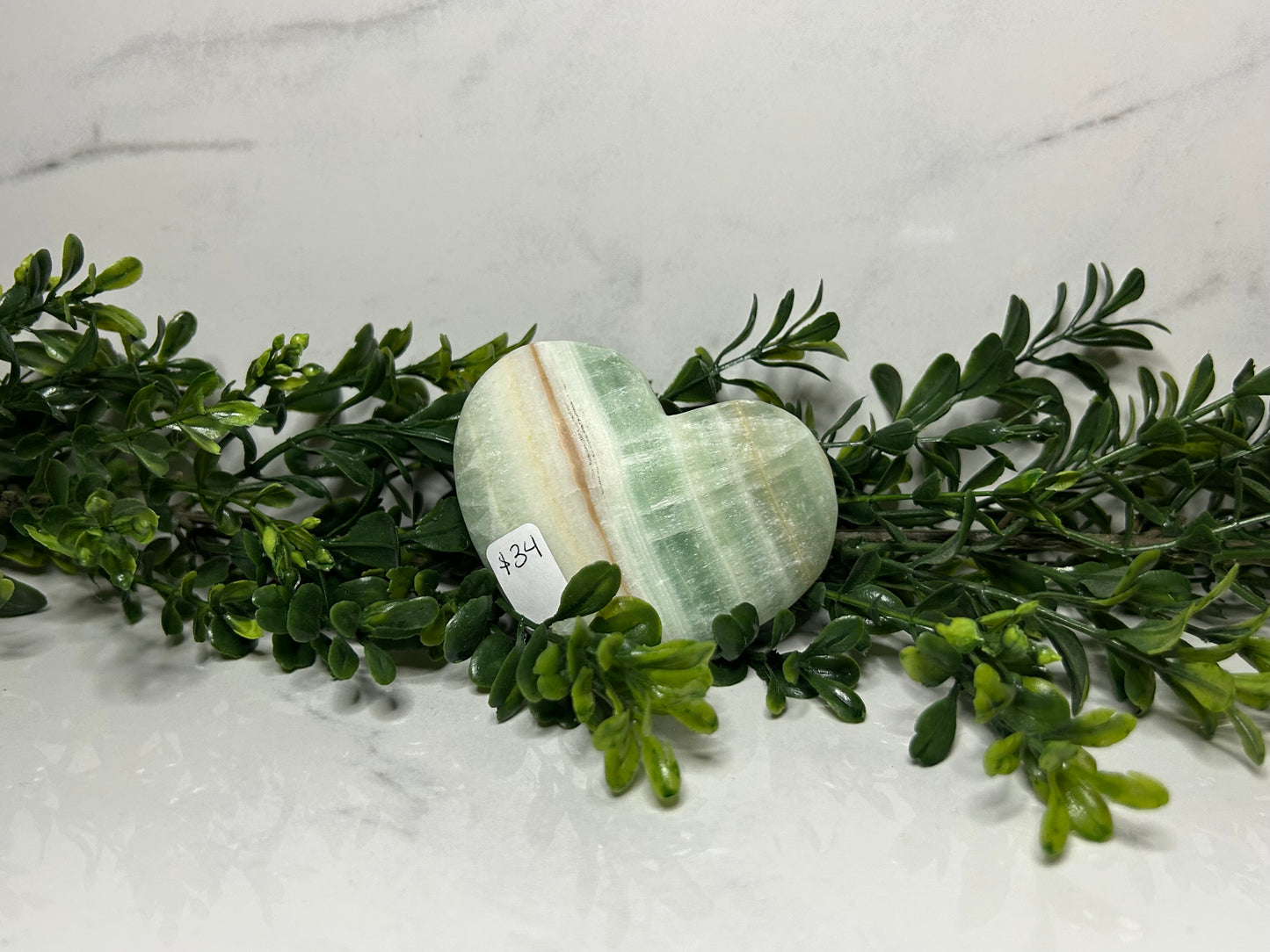 Pistachio Calcite Hearts