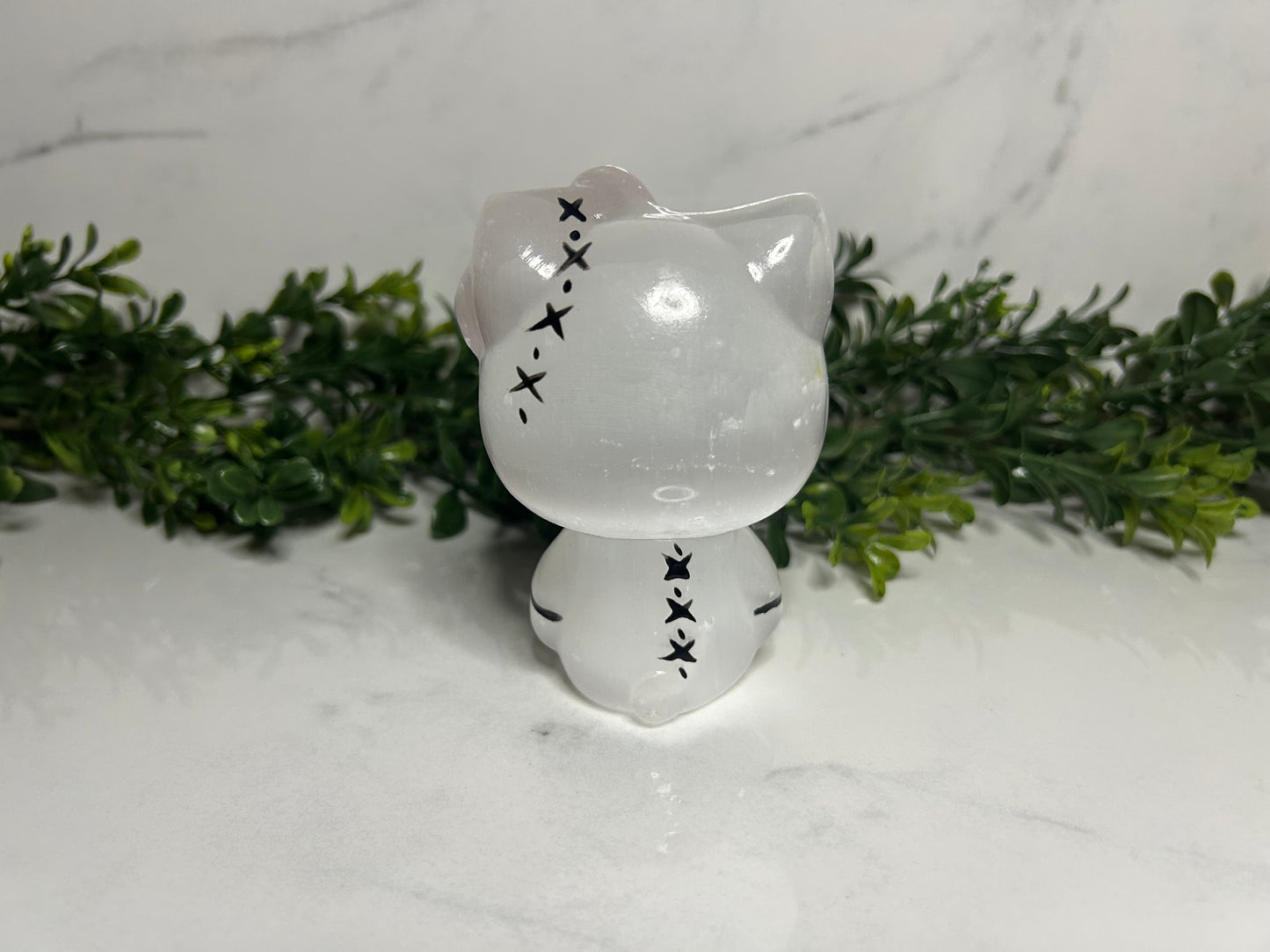 Large Painted Selenite Hello Kitty