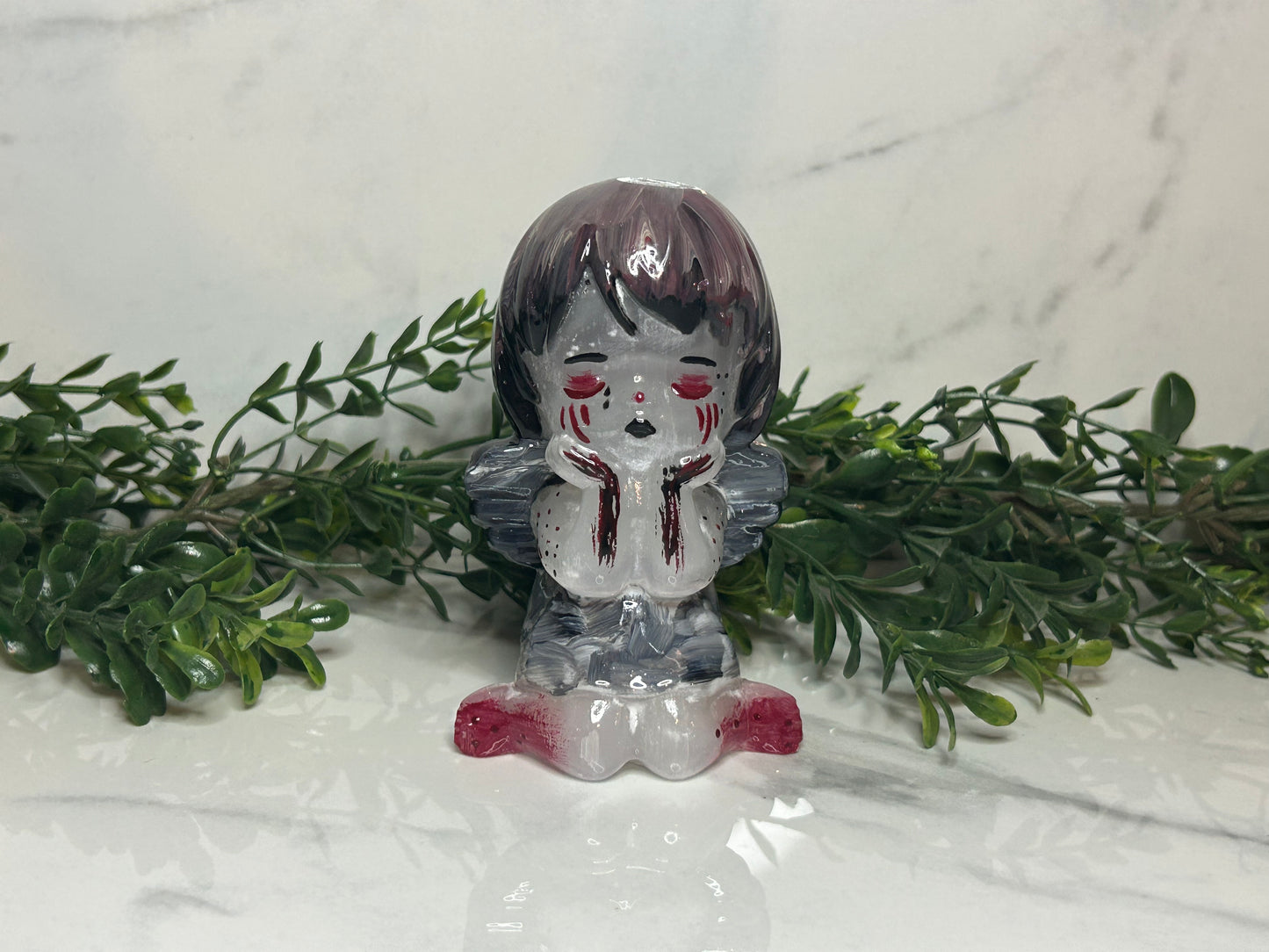 Hand Painted Selenite Cherub